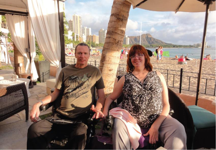 Ray Jordan and Cyndi Segroves at a hotel in Australia