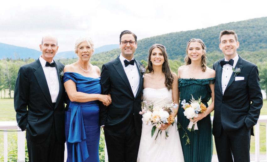 Tom Canning attending his daughter Laura's wedding in 2022