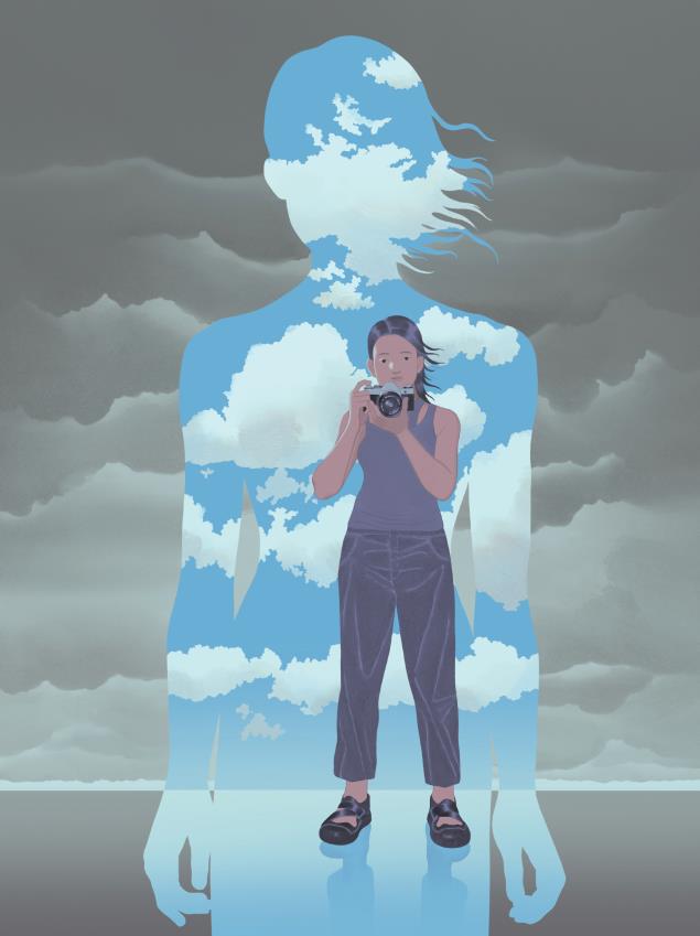 Illustration of photography and mindfulness supporting chronic pain management