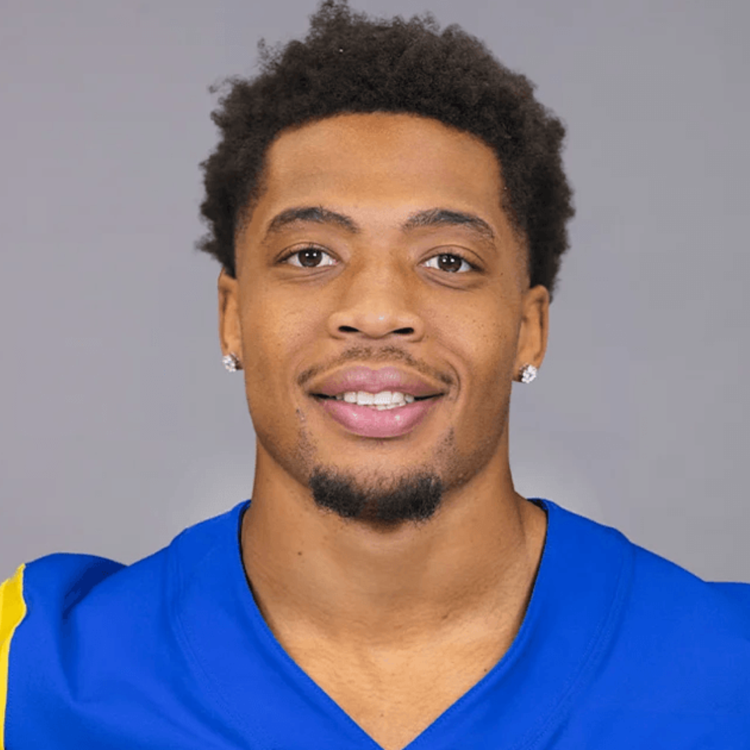 CJ Daniels smiling in his LA Rams jersey